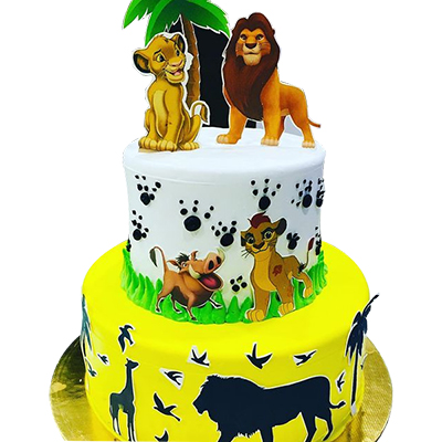 "Designer The Lion King Semi Fondant Cake -5 Kg (Cake Magic) (2step) - Click here to View more details about this Product